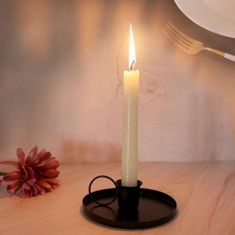 Retro Metal Candlestick Candle Holders Modern Home Decoration Black