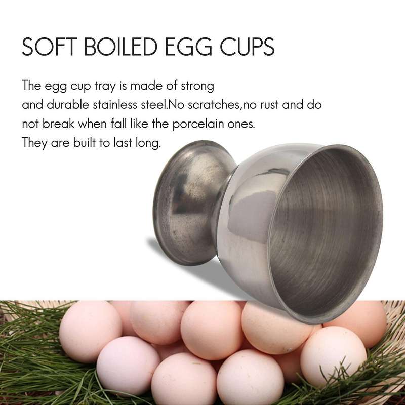Egg Cup,egg Tray Stainless Steel Boiled Egg Cups Holder (4 Packs)