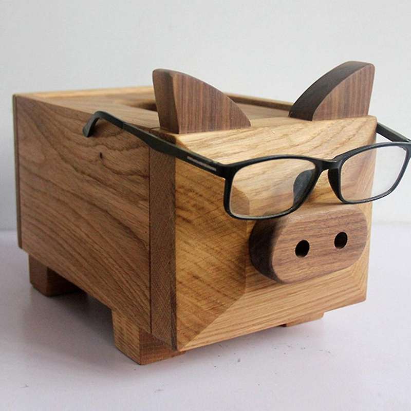 Creative Solid Wood Tissue Box Cute Animal Shape Seat Type Tissue B