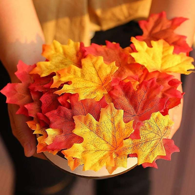 Artificial Maple Leaf Simulation Decoration Silk Maple Leaf Fake