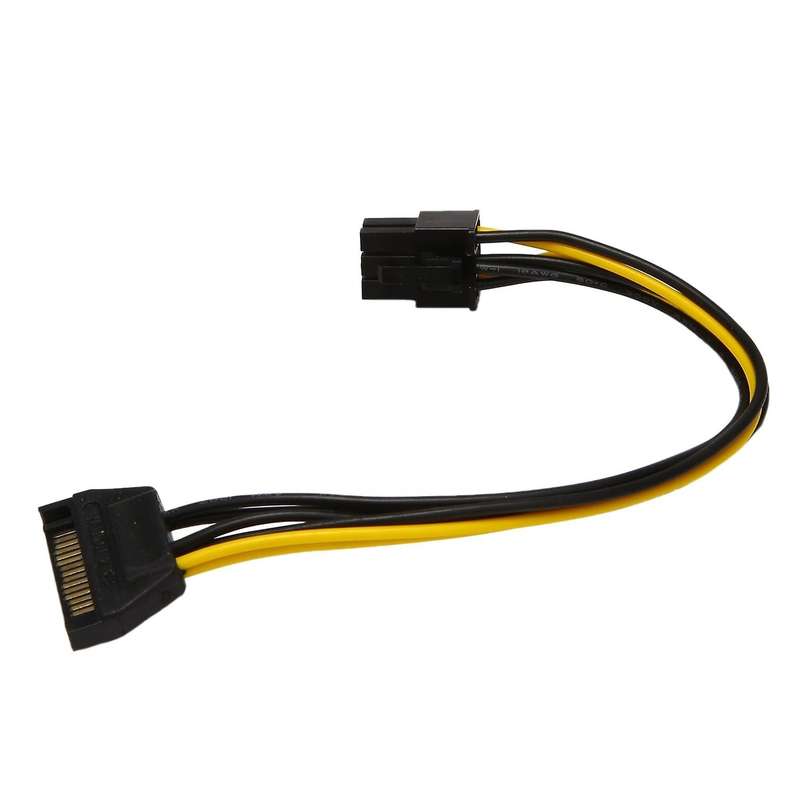 Sata 15 Pin to 6 Pin Power Cable 3-pack Power Adapter Cable - 8 Inch