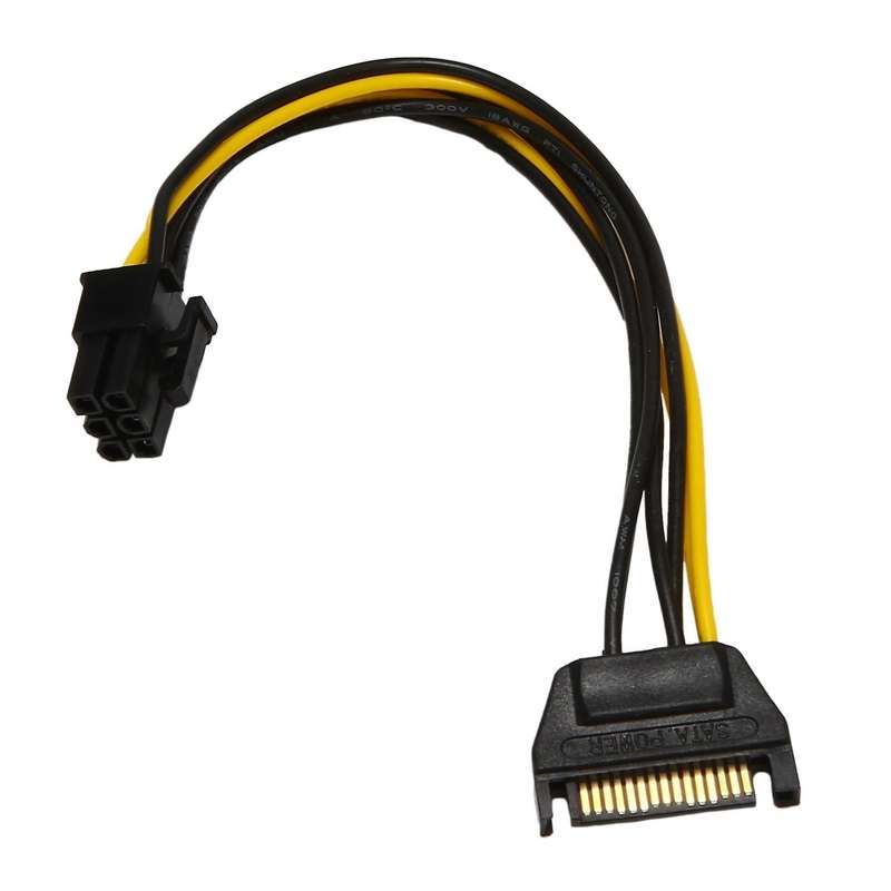 Sata 15 Pin to 6 Pin Power Cable 3-pack Power Adapter Cable - 8 Inch