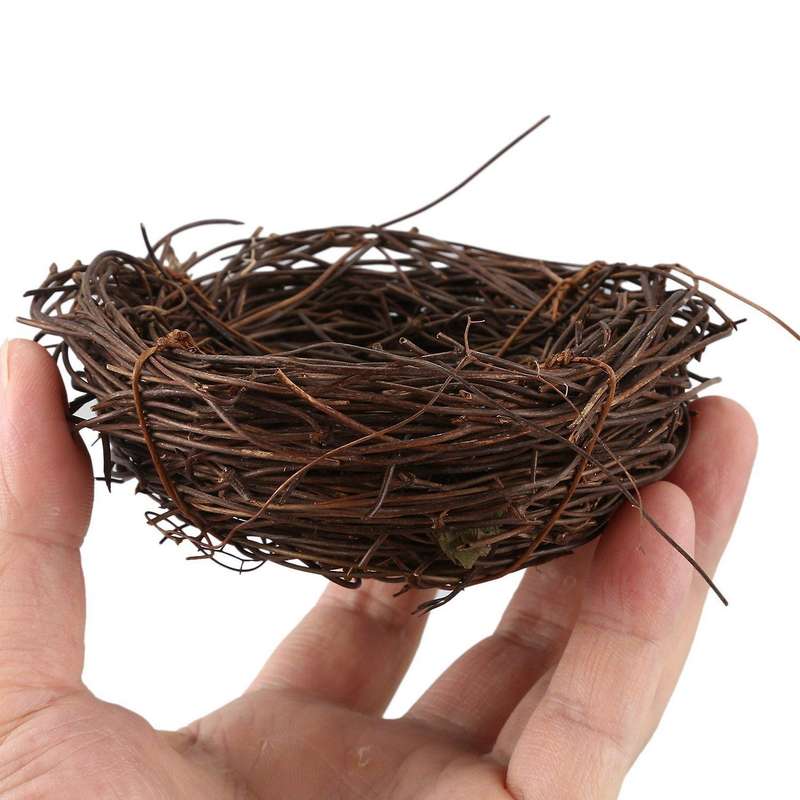 2x Handmade Vine Twig Bird Nest Home Nature Craft for Photo Decor