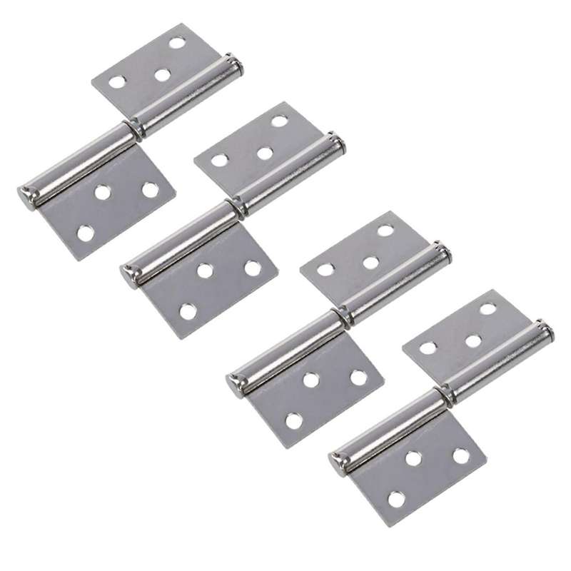 4 Stueck Silber Ton Edelstahl Fenster Flagge Tuer Scharniere 6,1 Cm
