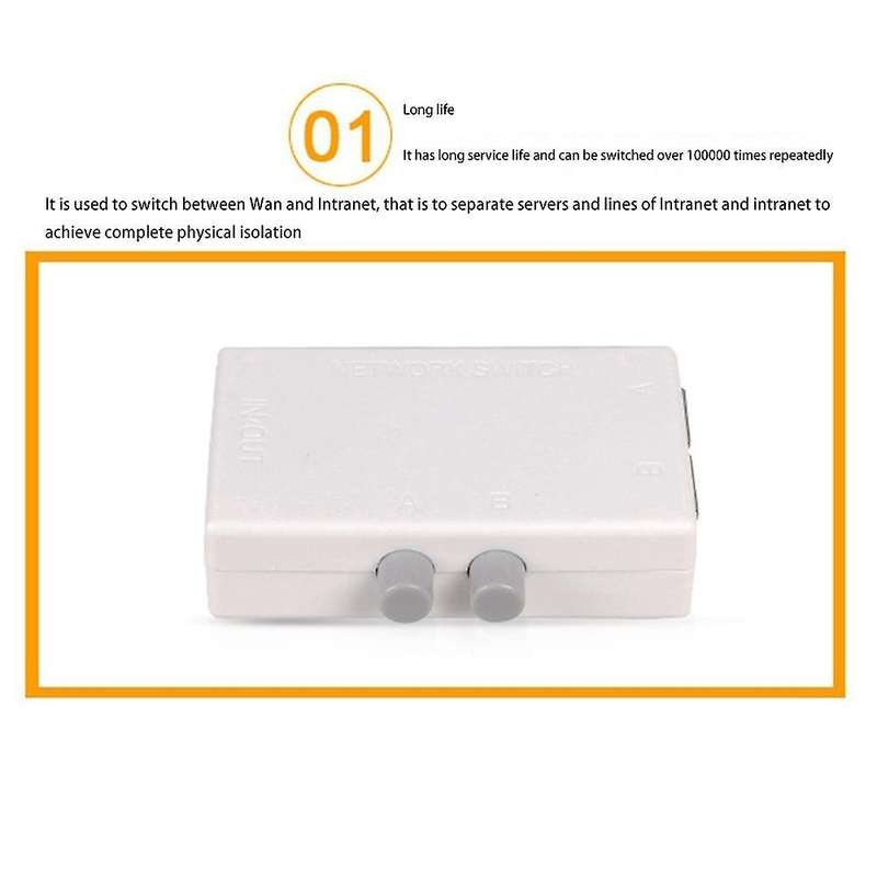 Mini 2 Port Rj45 Rj-45 Network Switch Dual 2 Way Port Adapter Hub
