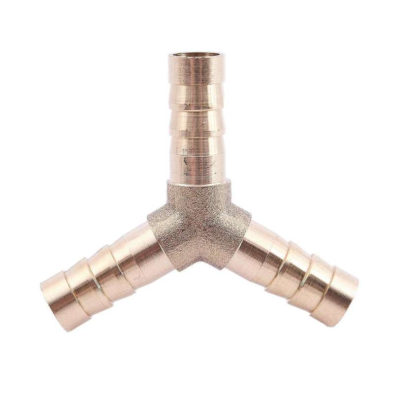5pcs 8mm 3 Ways Y-piece Brass Air Gas Hose Barb Tube Coupler