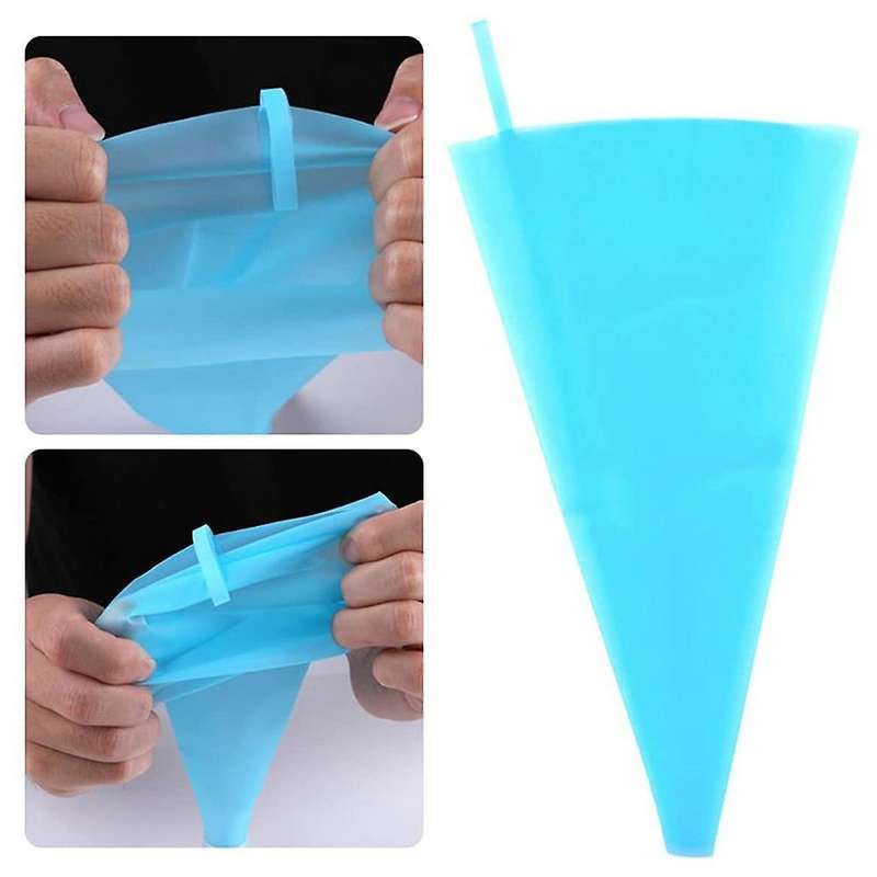 Baking Tools for Beginners Cake Nozzles Coupler and Pastry Bag-blue