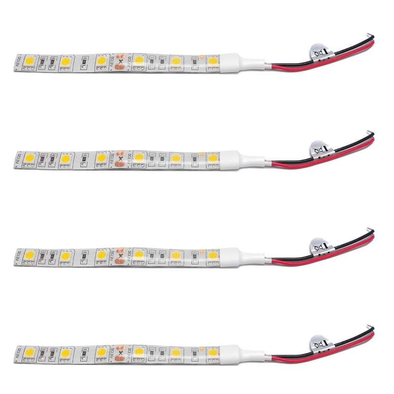 4x 10cm Waterproof Warm White 5050 Led Strip Lights Dc 12v Boat Car