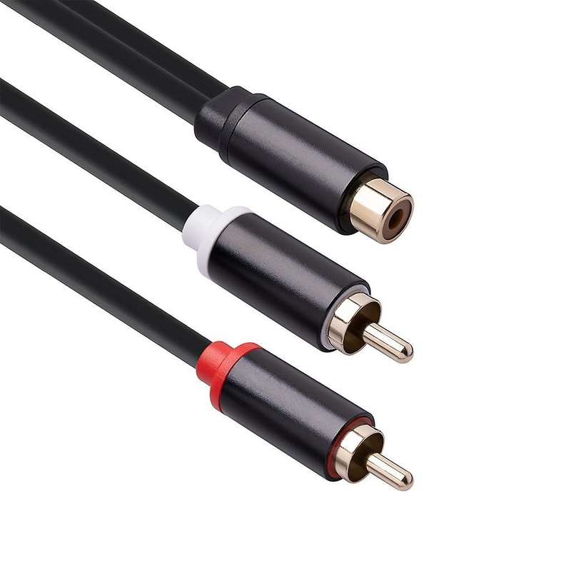 Rca Cable 2 Rca Male to 1 Rca Female Adapter Audio Cable Aux Cable