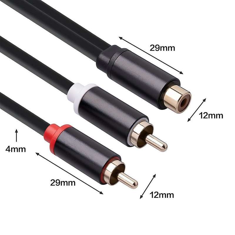 Rca Cable 2 Rca Male to 1 Rca Female Adapter Audio Cable Aux Cable