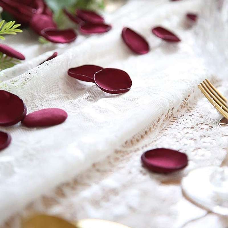 300 Pcs Fake Artificial Silk Rose Petals,for Room Decor Wine Red