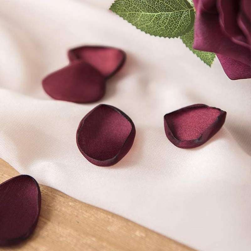 300 Pcs Fake Artificial Silk Rose Petals,for Room Decor Wine Red