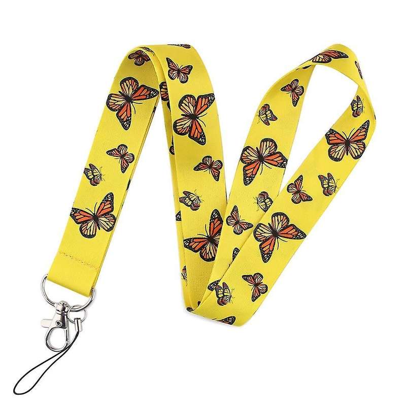 2pcs Monarch Butterfly Mobile Phone Lanyard U Disk Camera Tag Lanyard