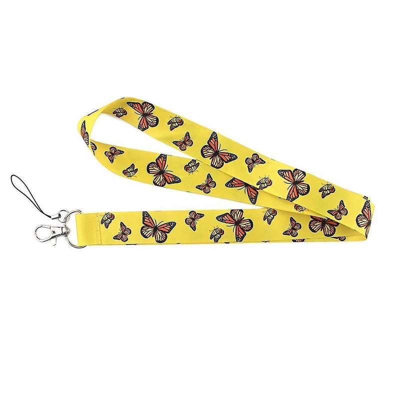 2pcs Monarch Butterfly Mobile Phone Lanyard U Disk Camera Tag Lanyard