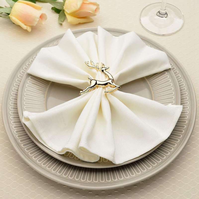 4 Pcs Alloy Napkin Rings Deer Napkin Holders Adornment Rings Set