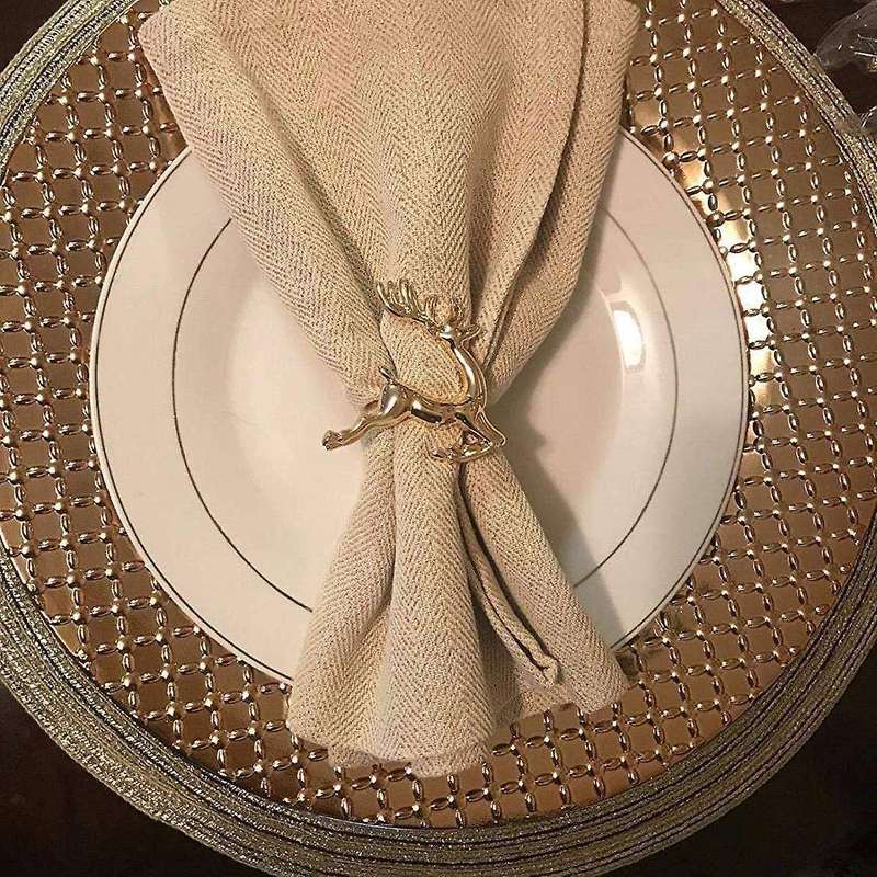 4 Pcs Alloy Napkin Rings Deer Napkin Holders Adornment Rings Set