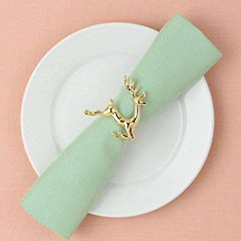 4 Pcs Alloy Napkin Rings Deer Napkin Holders Adornment Rings Set