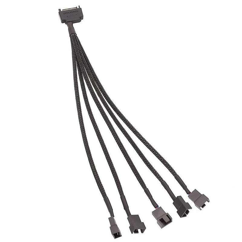 15-pin Sata to 5 Fan Adapter Cable Sata to 3 Pin/4 Pin Adapter Cable