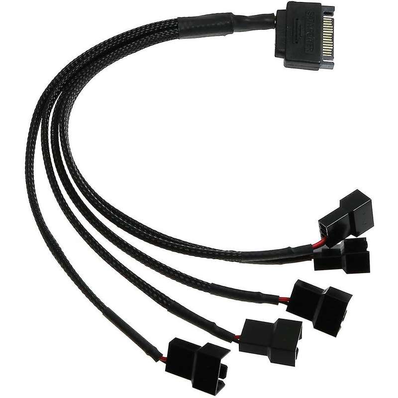 15-pin Sata to 5 Fan Adapter Cable Sata to 3 Pin/4 Pin Adapter Cable