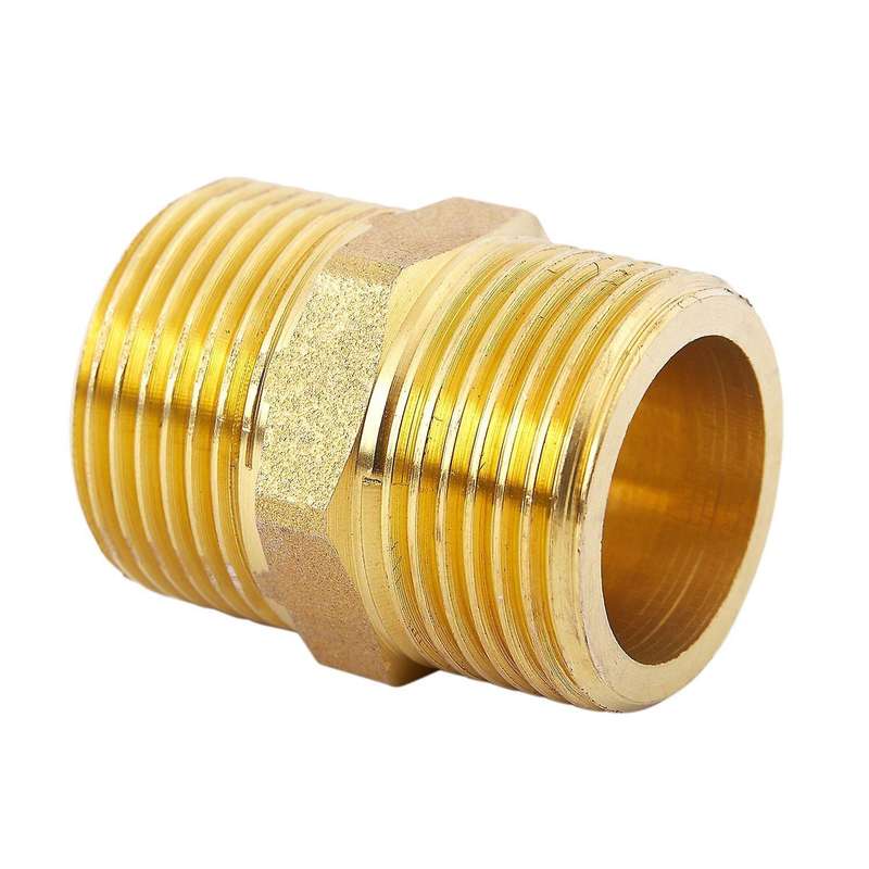 Brass 3/4" Pt to 3/4" Pt Male Thread Hex Nipple Piping Quick Coupler