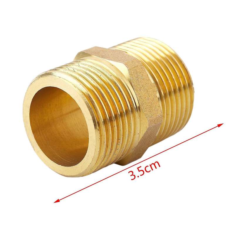 Brass 3/4" Pt to 3/4" Pt Male Thread Hex Nipple Piping Quick Coupler