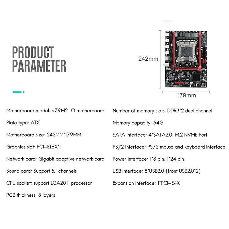 X79 (x79m-q) Motherboard with E5-2670 V2 Cpu+2x8g Ddr3 Ram Lga2011