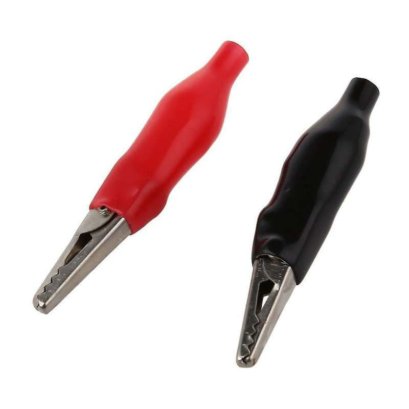 20 Pcs Black Red Soft Plastic Coated Testing Probe Alligator Test Clip