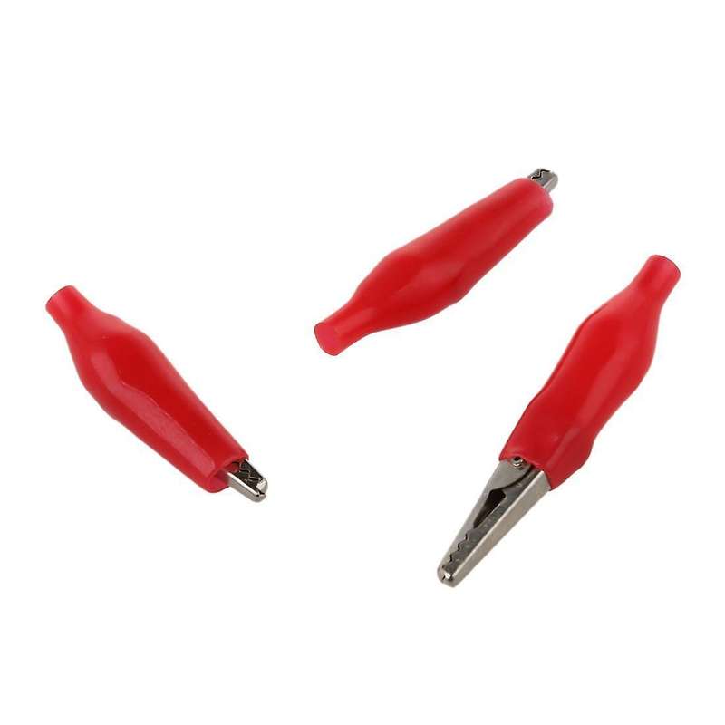 20 Pcs Black Red Soft Plastic Coated Testing Probe Alligator Test Clip