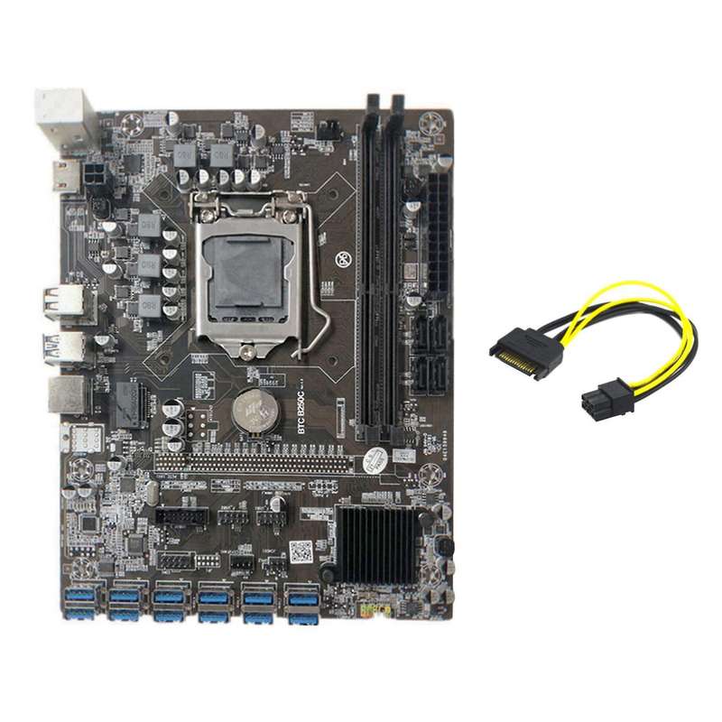 B250c Mining Motherboard+sata 15pin to 6pin Cable