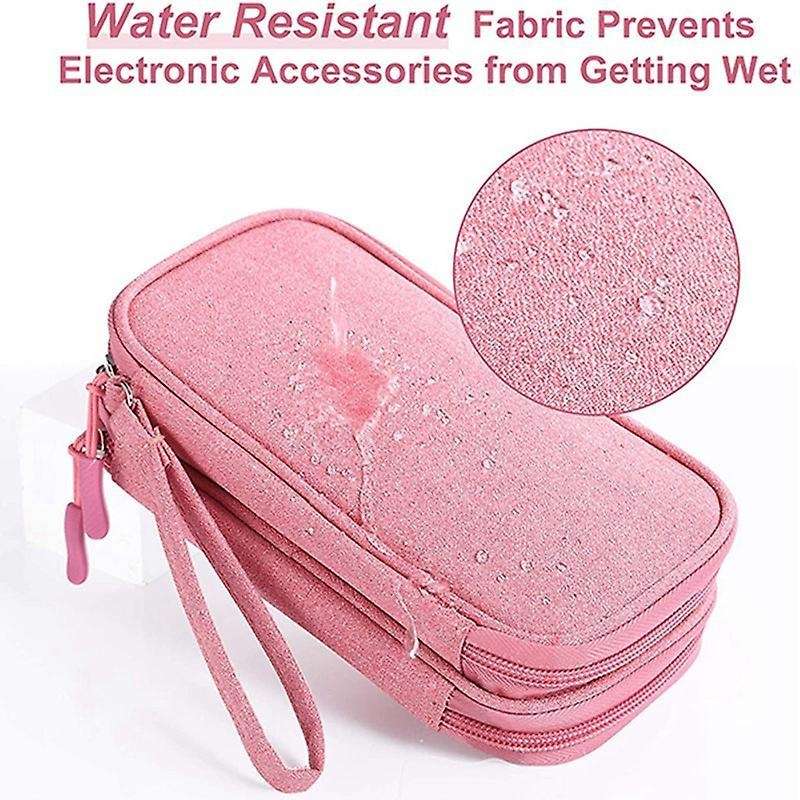 Electronics Accessories Organizer Pouch Bag, Designed for Girls(pink)