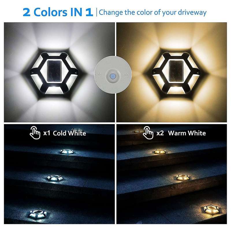 Solar Deck Light Driveway Lights for Driveway Sidewalk Garden Pathway