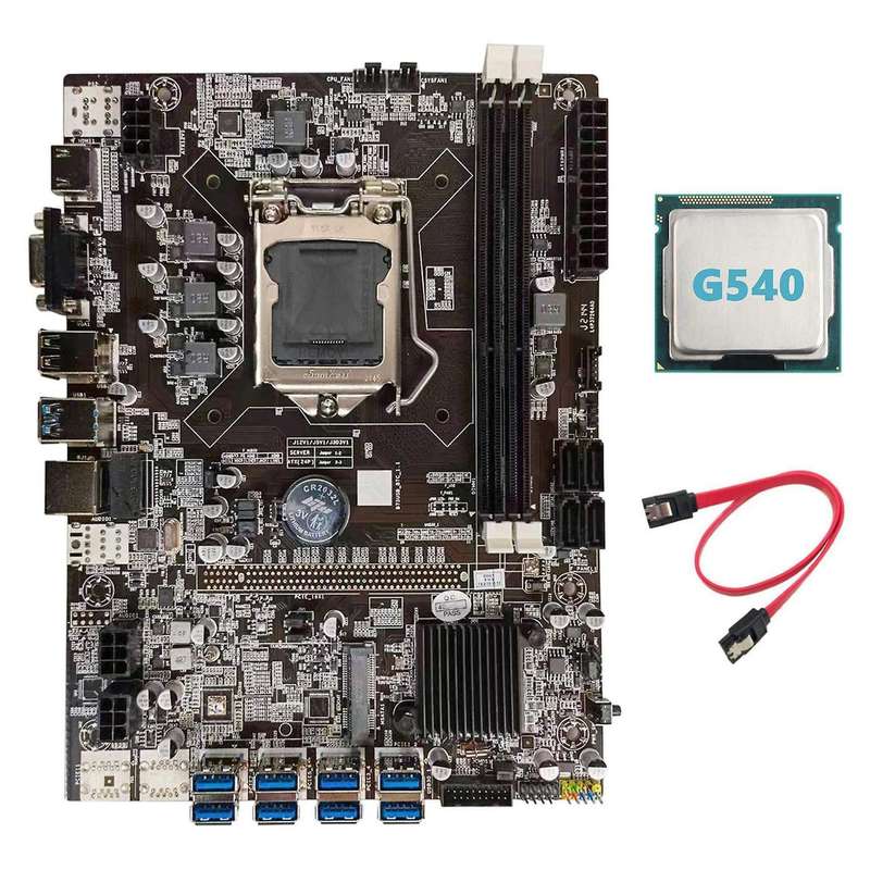 B75 Btc Mining Motherboard+g540 Cpu+sata Cable Usb Miner Motherboard