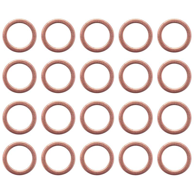 10mmx14mmx1.5mm Copper Crush Washer Flat Ring Gasket Fitting 20 Pcs
