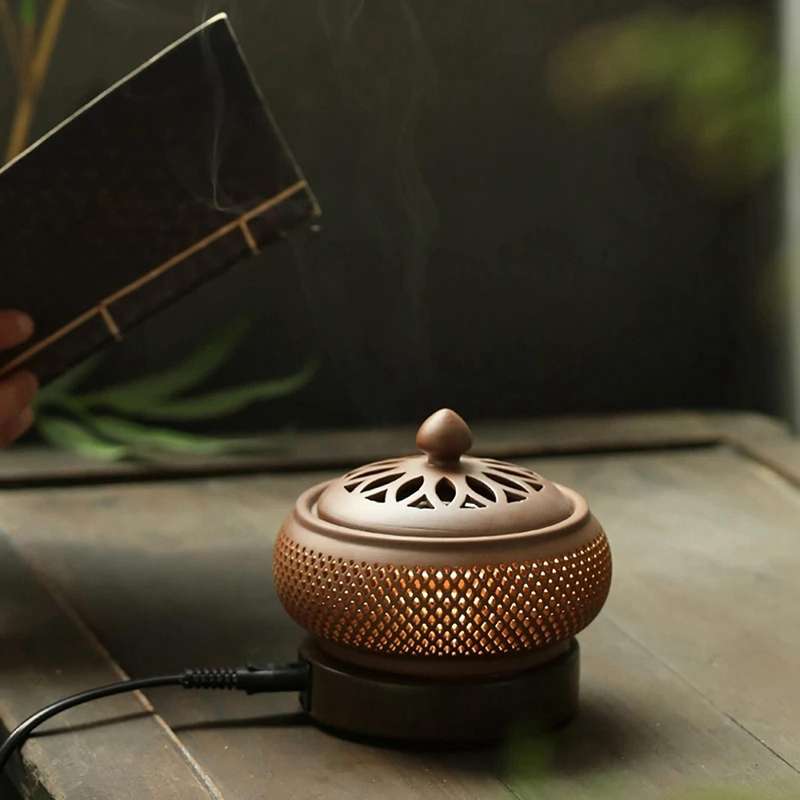 2x Electronic Aromatherapy Incense Burner Essential Oil Night Light,l