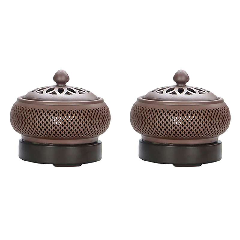 2x Electronic Aromatherapy Incense Burner Essential Oil Night Light,l