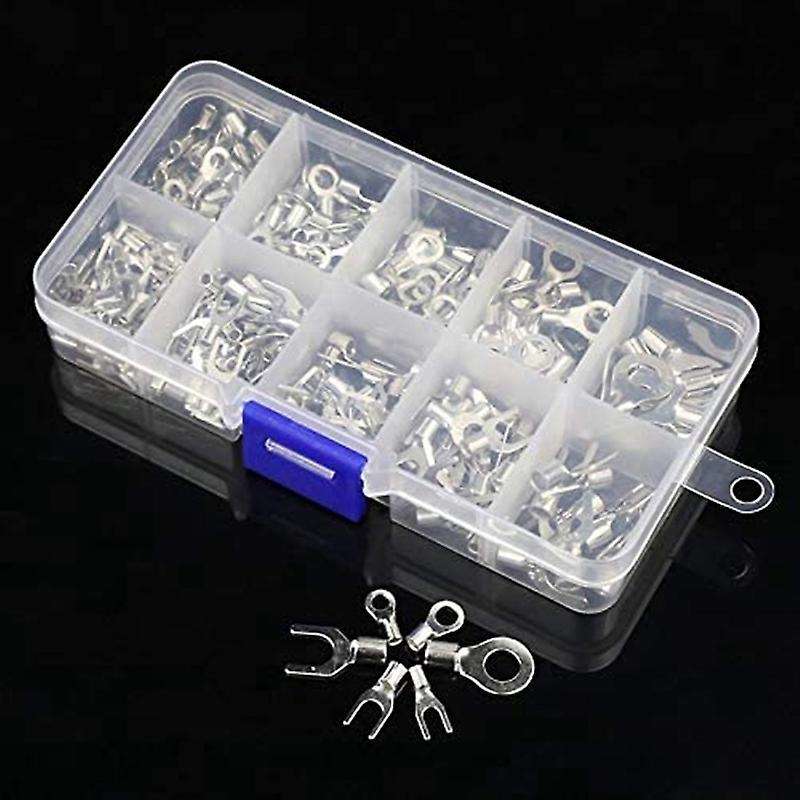 320pcs 10 In 1 Terminals Non-insulated Ring Fork U-type Brass Kit