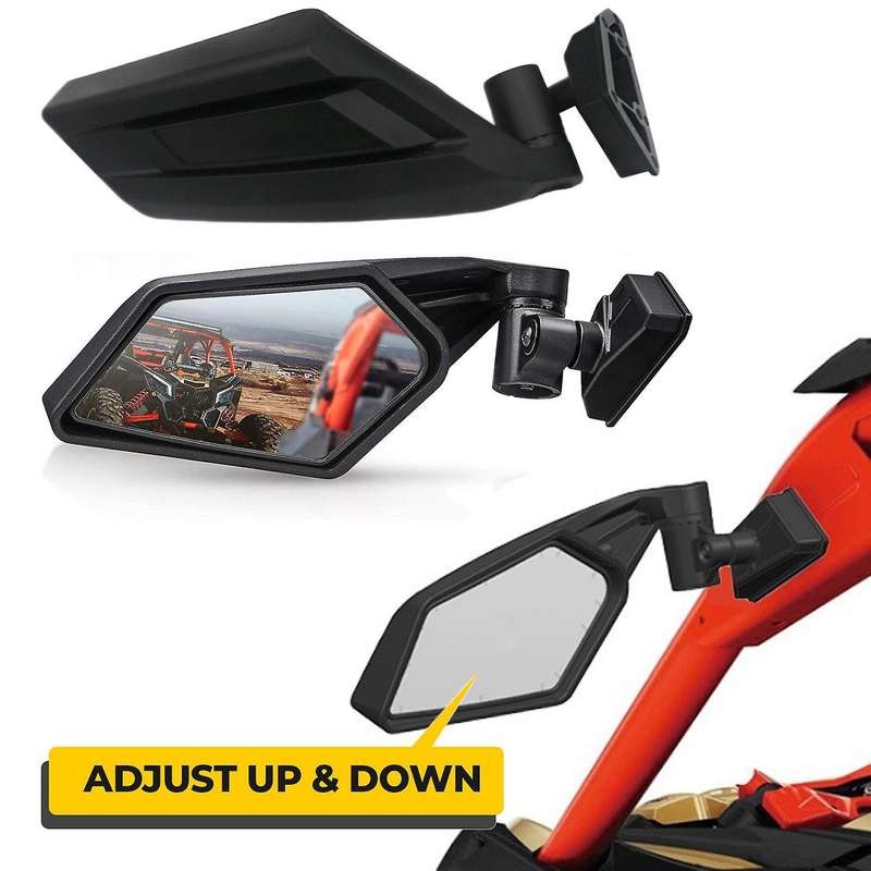 Utv Side Mirrors Adjustable for Can Am Maverick X3 Suzuki King Quad