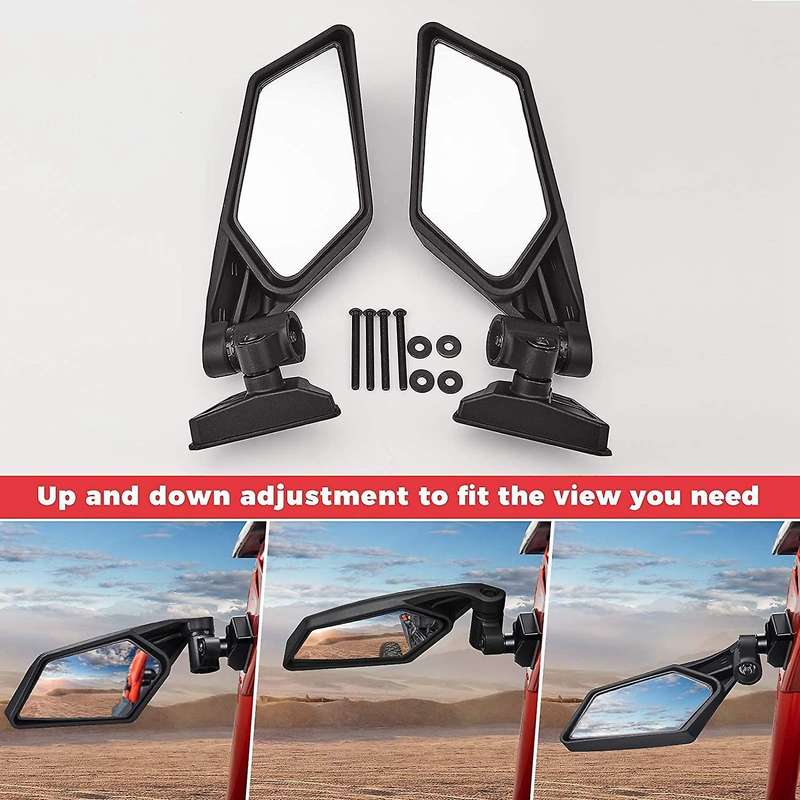 Utv Side Mirrors Adjustable for Can Am Maverick X3 Suzuki King Quad