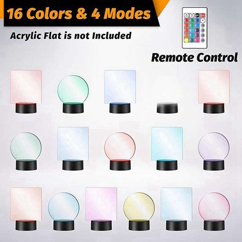 15 Sets 3d Night Led Light Remote Control Usb Light Base for Acrylic