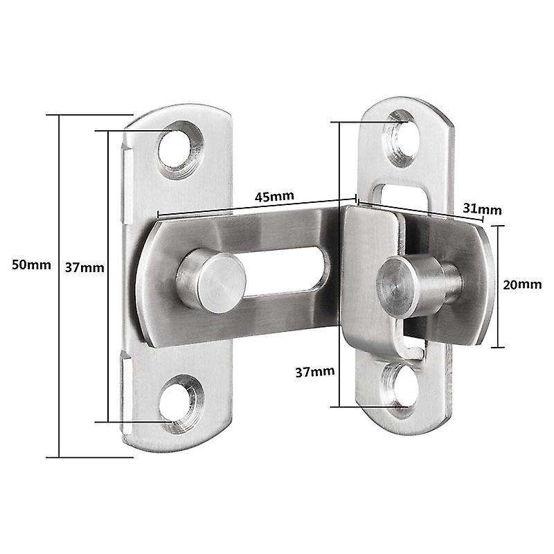 2 Pcs Right Angle Door Hasp Bending Latch Buckle for Doors and Window