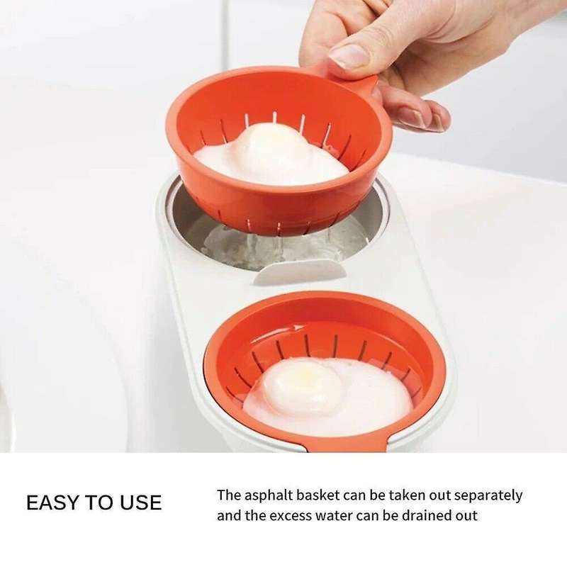Draining Egg Boiler Set Double Layer Microwave Egg Poacher Breakfast