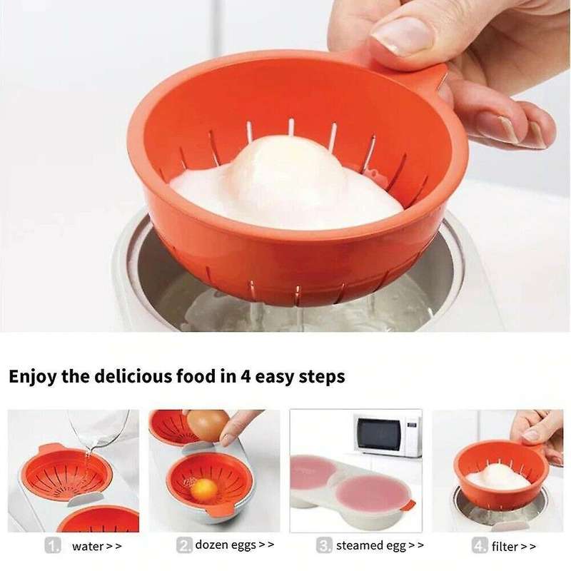 Draining Egg Boiler Set Double Layer Microwave Egg Poacher Breakfast