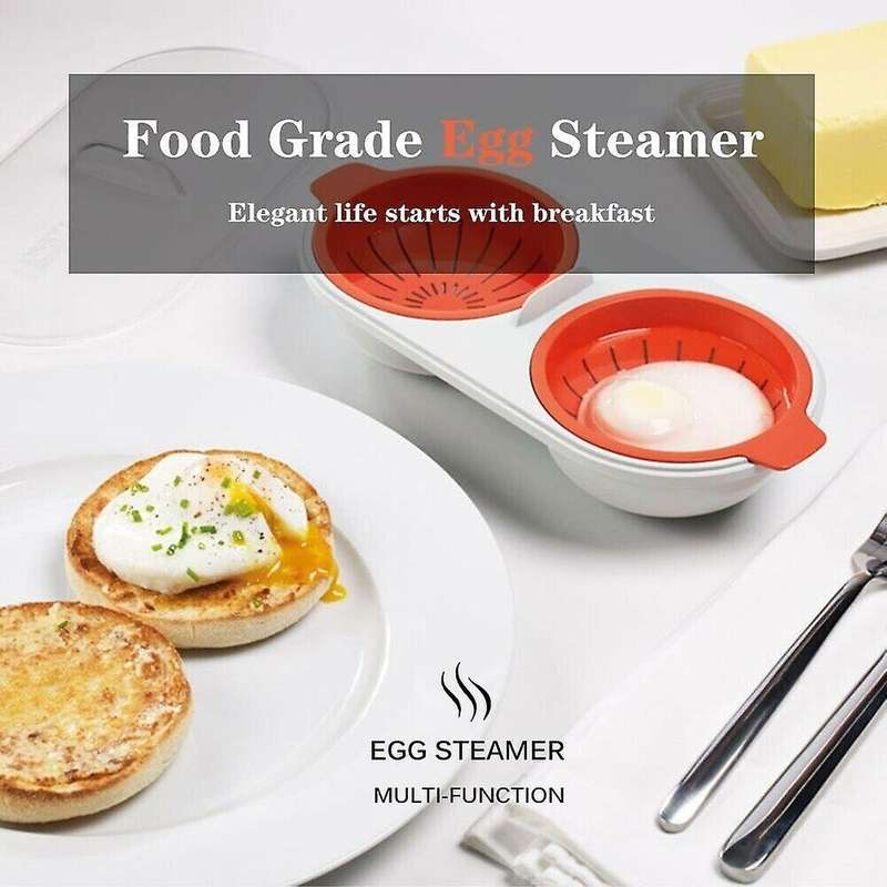 Draining Egg Boiler Set Double Layer Microwave Egg Poacher Breakfast