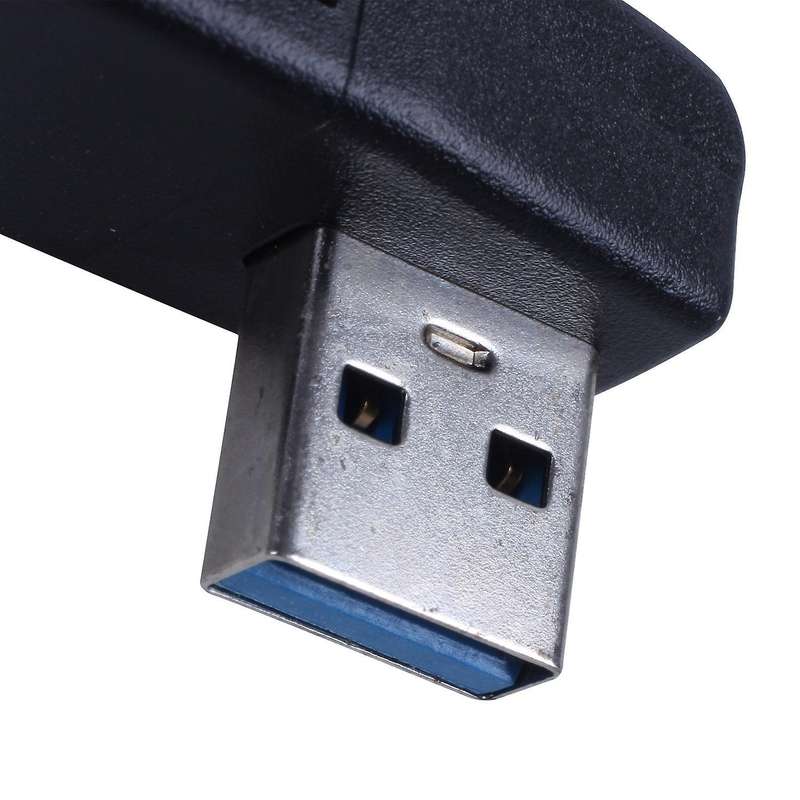 Right Angle Usb 3.0 A Male to Female M/f Plug Adapter Connector Black