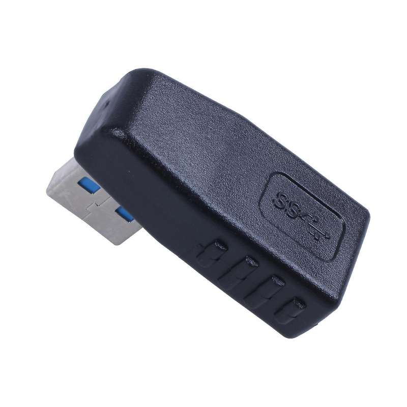 Right Angle Usb 3.0 A Male to Female M/f Plug Adapter Connector Black