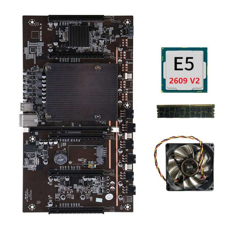 H61 X79 Btc Miner Motherboard with E5 2609 V2 Cpu+fan Lga 2011
