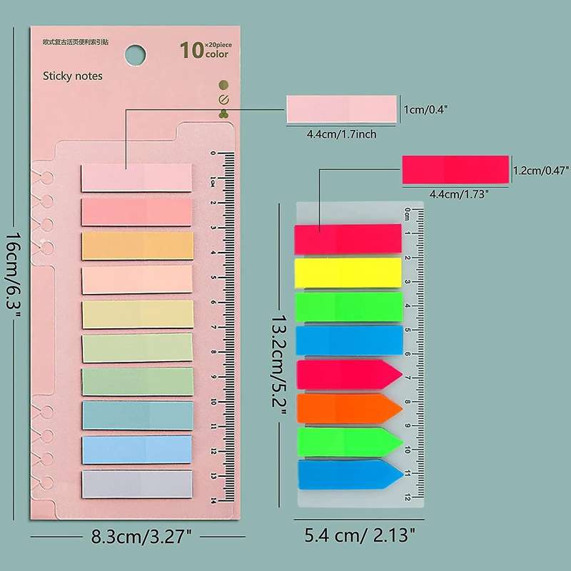 Sticky Index Tabs, Page Marker Sticky, Translucent(light Color)