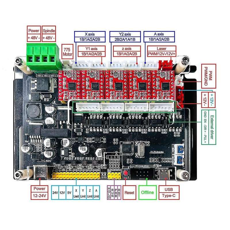 Cnc 4axis Controller Mcu32 Bit 32grbl Stepper Motor Driver Xyza Axis
