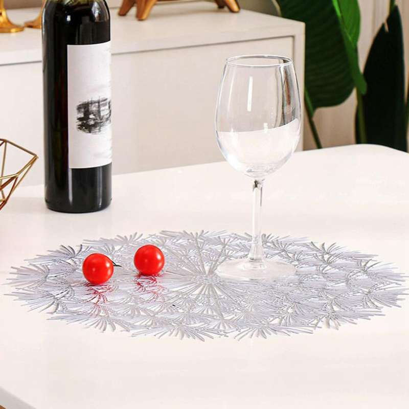 Pvc Bronzing Hollow Non-slip Kitchen Placemat Insulation Pad Gold