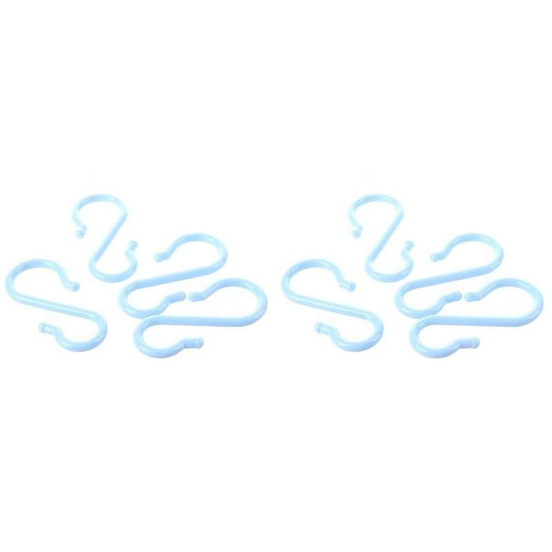 Maya Blue Plastic Punch Cup Bowl S Shaped Hooks 8 Pcs